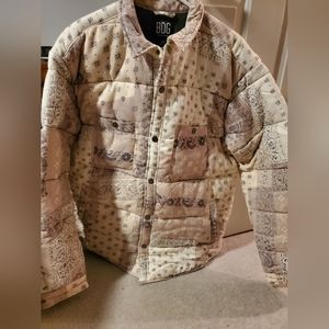 Brand new Urban Outfitters Puffer Paisley Jacket. Size Large. Cream colored.